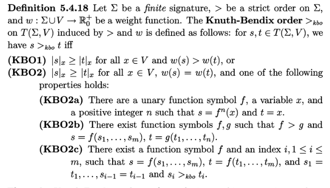 knuth bendix ordering